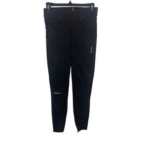 Spanx Pull-on Black Jean Leggings‎ Distressed Stretchy Size Small